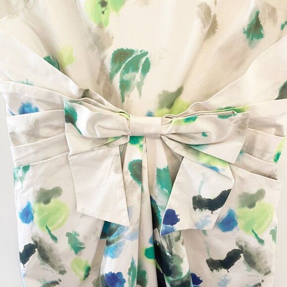 Kate Spade Bow Watercolor Midi Sleeveless Dress Size 12 - Picture 4 of 12